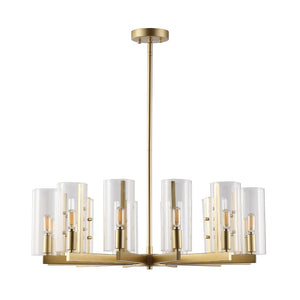 Safavieh BENICIO Gold Chandelier – Luxurious Multi-Arm Design with Glass Accents for Dining and Living Spaces CTL1014A