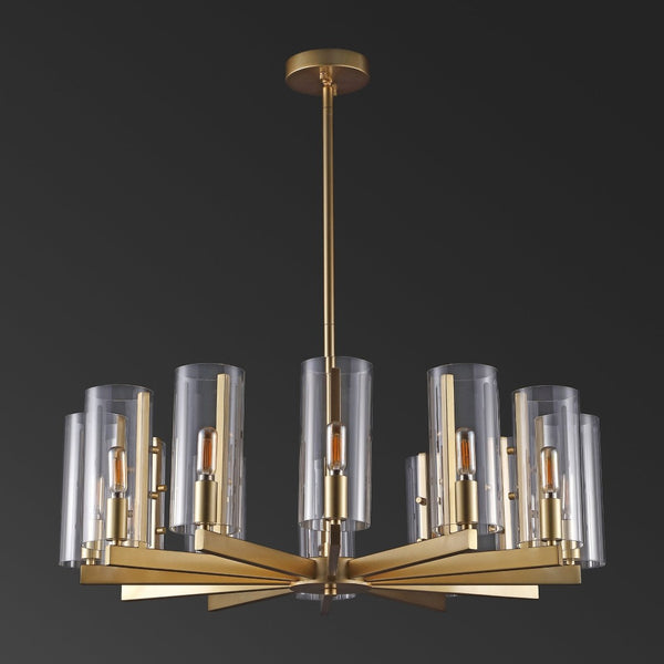Safavieh BENICIO Gold Chandelier – Luxurious Multi-Arm Design with Glass Accents for Dining and Living Spaces CTL1014A