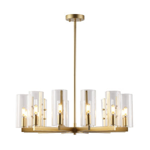 Safavieh BENICIO Gold Chandelier – Luxurious Multi-Arm Design with Glass Accents for Dining and Living Spaces CTL1014A