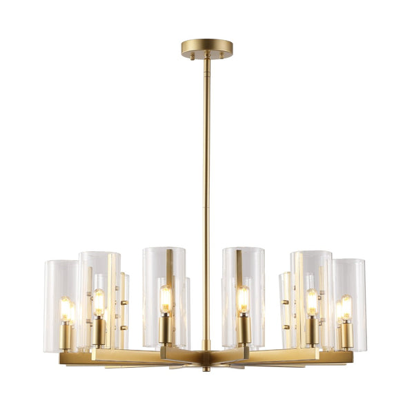 Safavieh BENICIO Gold Chandelier – Luxurious Multi-Arm Design with Glass Accents for Dining and Living Spaces CTL1014A