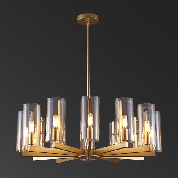 Safavieh BENICIO Gold Chandelier – Luxurious Multi-Arm Design with Glass Accents for Dining and Living Spaces CTL1014A
