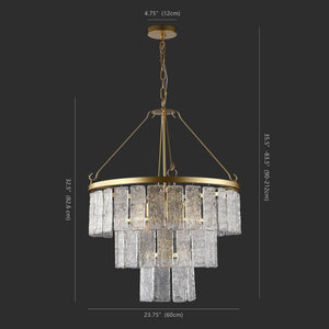 Safavieh MARJORY 3-Tier Chandelier in Gold - Luxurious Glass Panels for Elegant Living Room & Dining Spaces CTL1015A