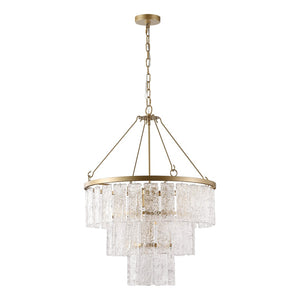 Safavieh MARJORY 3-Tier Chandelier in Gold - Luxurious Glass Panels for Elegant Living Room & Dining Spaces CTL1015A