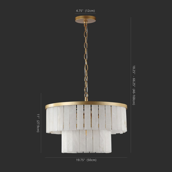 Safavieh KIANDRA 2-Tier Chandelier – Luxe Gold & White Marble Design for Ambient Lighting in Any Space CTL1020A