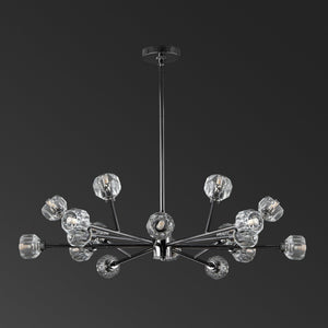 Safavieh BREYER Crystal Chandelier - Glamorous Retro Sputnik Design for Elegant Dining and Living Spaces Black CTL1023A