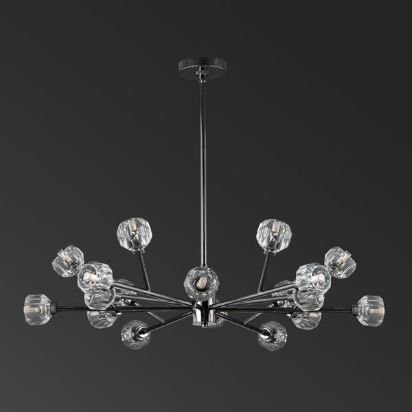 Safavieh BREYER Crystal Chandelier - Glamorous Retro Sputnik Design for Elegant Dining and Living Spaces Black CTL1023A