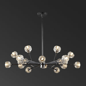 Safavieh BREYER Crystal Chandelier - Glamorous Retro Sputnik Design for Elegant Dining and Living Spaces Black CTL1023A