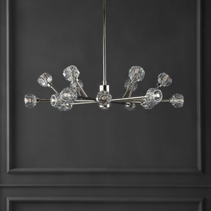 Safavieh BREYER Crystal Chandelier - Glamorous Retro Sputnik Design for Elegant Dining and Living Spaces Nickle CTL1023B