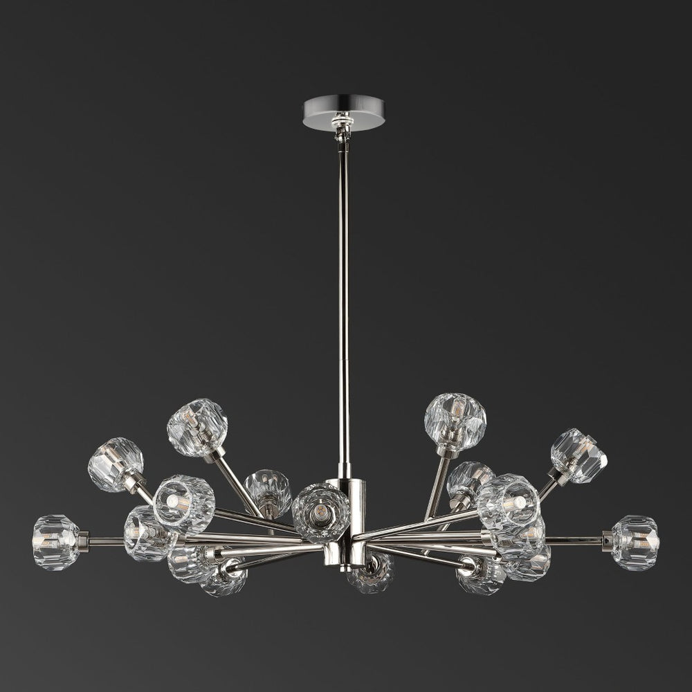 Safavieh BREYER Crystal Chandelier - Glamorous Retro Sputnik Design for Elegant Dining and Living Spaces Nickle CTL1023B