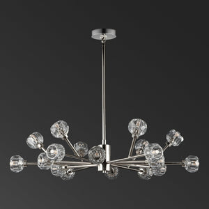 Safavieh BREYER Crystal Chandelier - Glamorous Retro Sputnik Design for Elegant Dining and Living Spaces Nickle CTL1023B