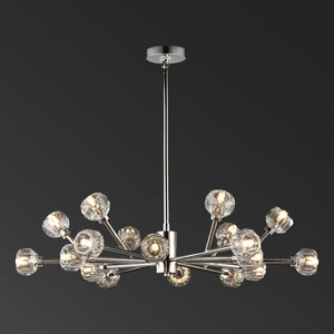 Safavieh BREYER Crystal Chandelier - Glamorous Retro Sputnik Design for Elegant Dining and Living Spaces Nickle CTL1023B
