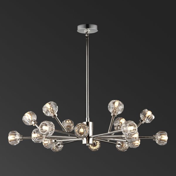 Safavieh BREYER Crystal Chandelier - Glamorous Retro Sputnik Design for Elegant Dining and Living Spaces Nickle CTL1023B