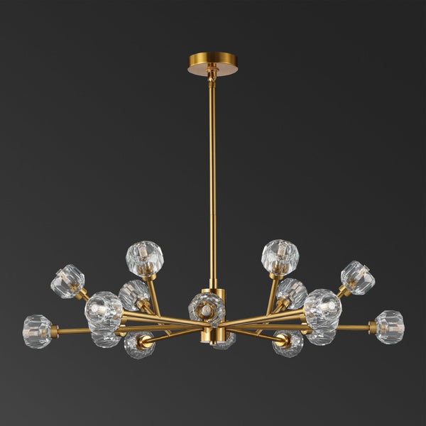 Safavieh BREYER Crystal Chandelier - Glamorous Retro Sputnik Design for Elegant Dining and Living Spaces Gold CTL1023C