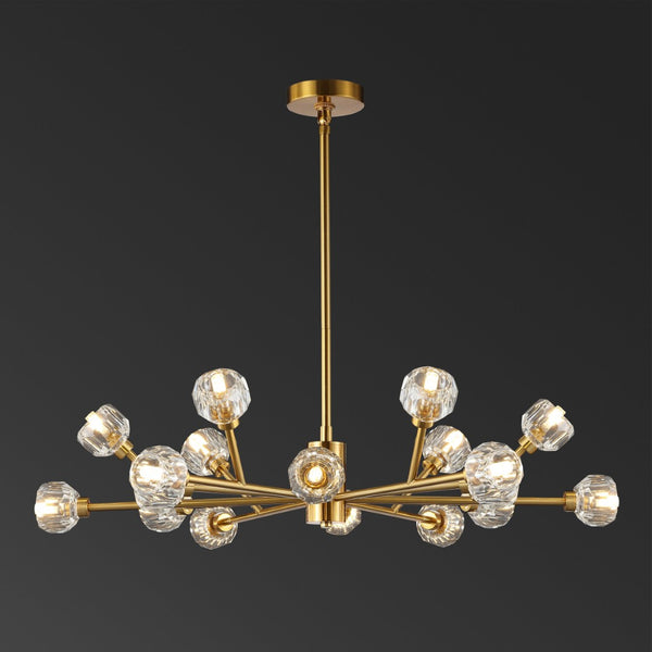 Safavieh BREYER Crystal Chandelier - Glamorous Retro Sputnik Design for Elegant Dining and Living Spaces Gold CTL1023C