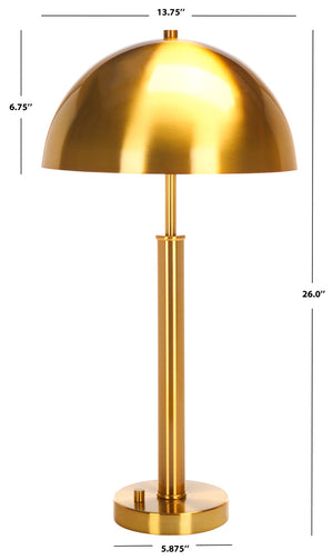 Safavieh HARVEY Metal Dome Table Lamp – Modern Minimalist Design for Versatile Home Task Lighting Solutions Gold CTL1024A