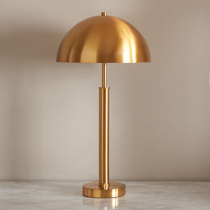 Safavieh HARVEY Metal Dome Table Lamp – Modern Minimalist Design for Versatile Home Task Lighting Solutions Gold CTL1024A