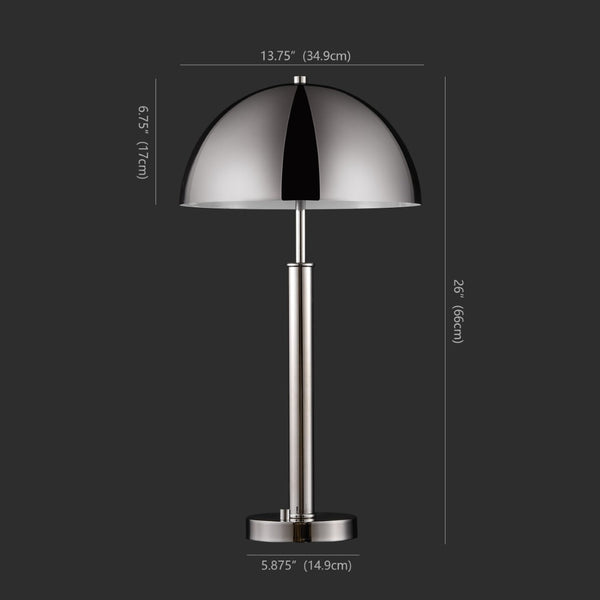Safavieh HARVEY Metal Dome Table Lamp – Modern Minimalist Design for Versatile Home Task Lighting Solutions Nickle CTL1024B