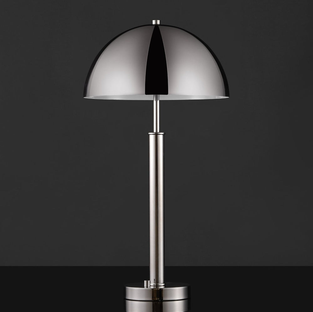 Safavieh HARVEY Metal Dome Table Lamp – Modern Minimalist Design for Versatile Home Task Lighting Solutions Nickle CTL1024B