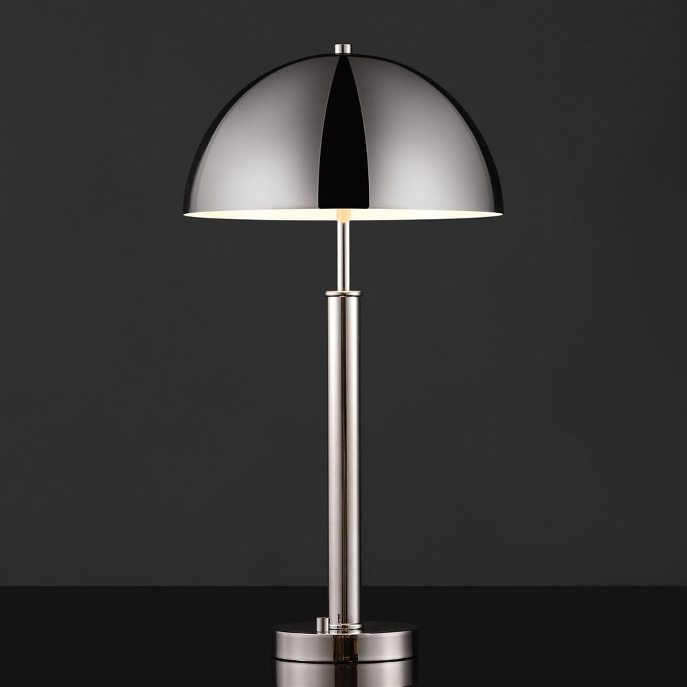 Safavieh HARVEY Metal Dome Table Lamp – Modern Minimalist Design for Versatile Home Task Lighting Solutions Nickle CTL1024B
