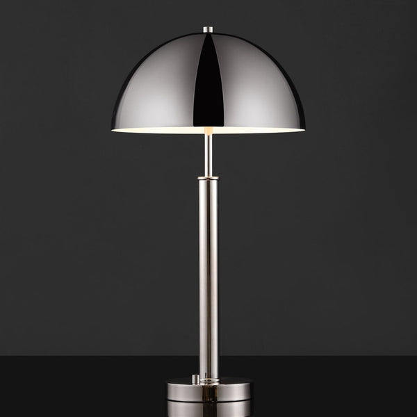 Safavieh HARVEY Metal Dome Table Lamp – Modern Minimalist Design for Versatile Home Task Lighting Solutions Nickle CTL1024B