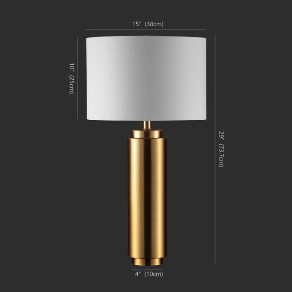 Safavieh TERRY Metal Pillar Table Lamp - Elegant Design for Modern & Classic Interiors, Perfect Ambient Lighting Gold / White CTL1025A