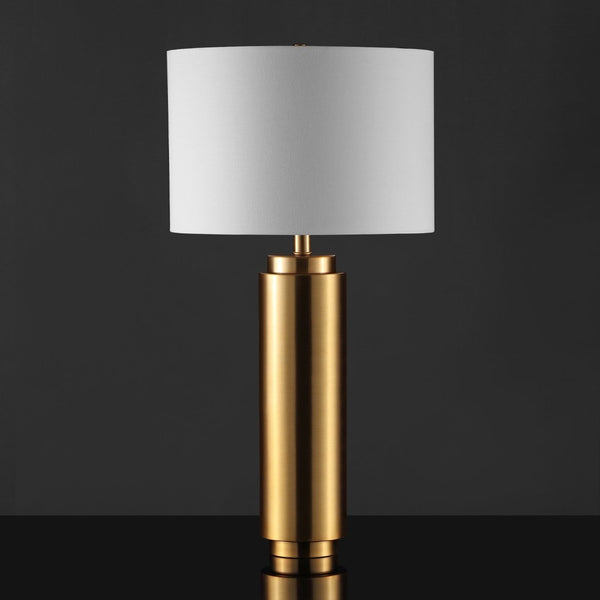Safavieh TERRY Metal Pillar Table Lamp - Elegant Design for Modern & Classic Interiors, Perfect Ambient Lighting Gold / White CTL1025A