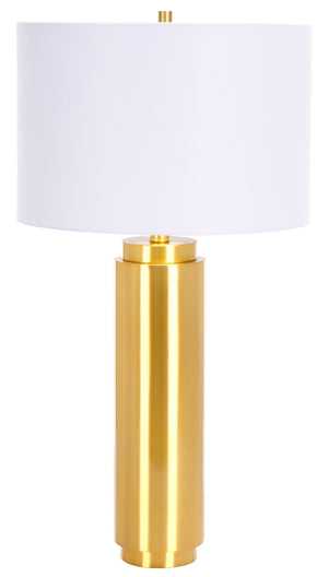 Safavieh TERRY Metal Pillar Table Lamp - Elegant Design for Modern & Classic Interiors, Perfect Ambient Lighting Gold / White CTL1025A