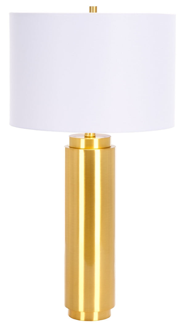 Safavieh TERRY Metal Pillar Table Lamp - Elegant Design for Modern & Classic Interiors, Perfect Ambient Lighting Gold / White CTL1025A