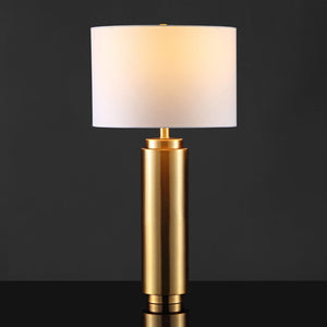 Safavieh TERRY Metal Pillar Table Lamp - Elegant Design for Modern & Classic Interiors, Perfect Ambient Lighting Gold / White CTL1025A