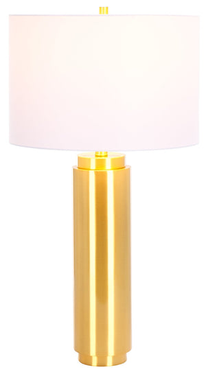 Safavieh TERRY Metal Pillar Table Lamp - Elegant Design for Modern & Classic Interiors, Perfect Ambient Lighting Gold / White CTL1025A