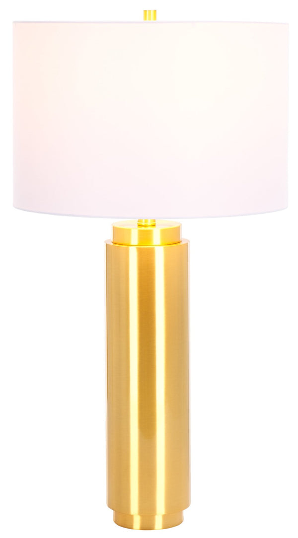 Safavieh TERRY Metal Pillar Table Lamp - Elegant Design for Modern & Classic Interiors, Perfect Ambient Lighting Gold / White CTL1025A