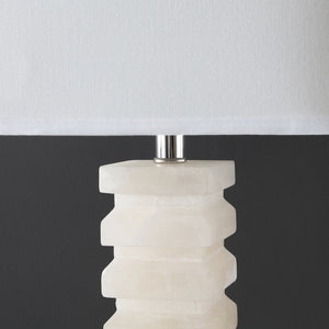 Safavieh ANITA Alabaster Table Lamp - Elegant White Lighting with Sculptural Design for Any Interior Space CTL1028A