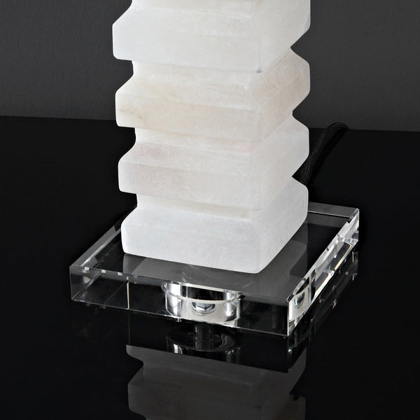 Safavieh ANITA Alabaster Table Lamp - Elegant White Lighting with Sculptural Design for Any Interior Space CTL1028A