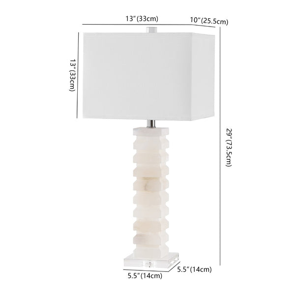 Safavieh ANITA Alabaster Table Lamp - Elegant White Lighting with Sculptural Design for Any Interior Space CTL1028A