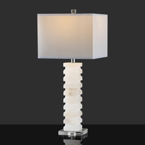 Safavieh ANITA Alabaster Table Lamp - Elegant White Lighting with Sculptural Design for Any Interior Space CTL1028A