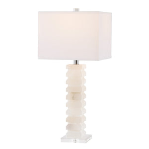 Safavieh ANITA Alabaster Table Lamp - Elegant White Lighting with Sculptural Design for Any Interior Space CTL1028A