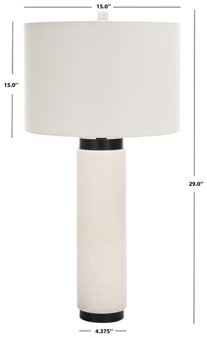 Safavieh SYDNI Alabaster Pillar Table Lamp - Elegant White Accent Light for Modern & Classic Interiors CTL1029A