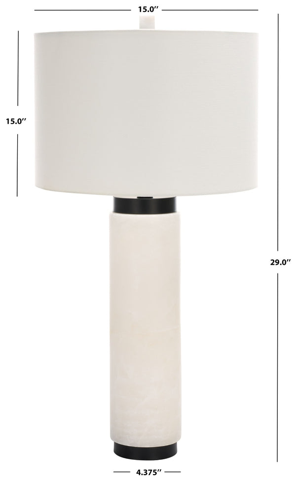 Safavieh SYDNI Alabaster Pillar Table Lamp - Elegant White Accent Light for Modern & Classic Interiors CTL1029A