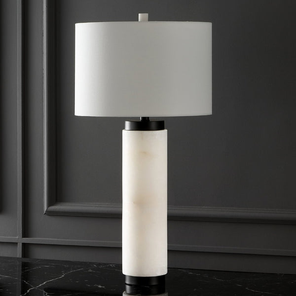 Safavieh SYDNI Alabaster Pillar Table Lamp - Elegant White Accent Light for Modern & Classic Interiors CTL1029A
