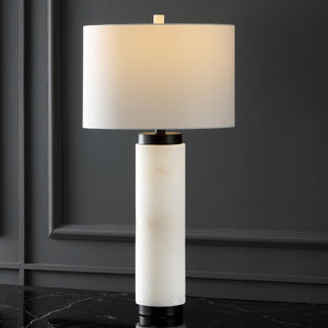 Safavieh SYDNI Alabaster Pillar Table Lamp - Elegant White Accent Light for Modern & Classic Interiors CTL1029A