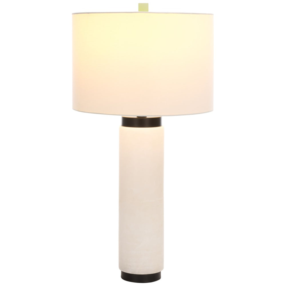 Safavieh SYDNI Alabaster Pillar Table Lamp - Elegant White Accent Light for Modern & Classic Interiors CTL1029A