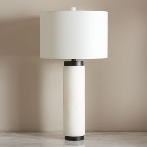 Safavieh SYDNI Alabaster Pillar Table Lamp - Elegant White Accent Light for Modern & Classic Interiors CTL1029A