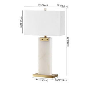 Safavieh MORGEN Alabaster Table Lamp – Elegant Spanish Design with Soft Illumination for Every Room Decor Gold / White CTL1030B