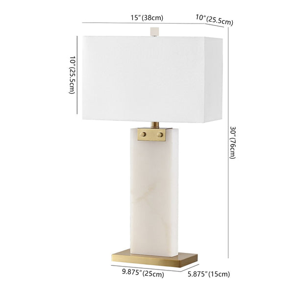 Safavieh MORGEN Alabaster Table Lamp – Elegant Spanish Design with Soft Illumination for Every Room Decor Gold / White CTL1030B