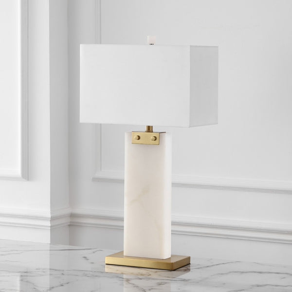 Safavieh MORGEN Alabaster Table Lamp – Elegant Spanish Design with Soft Illumination for Every Room Decor Gold / White CTL1030B