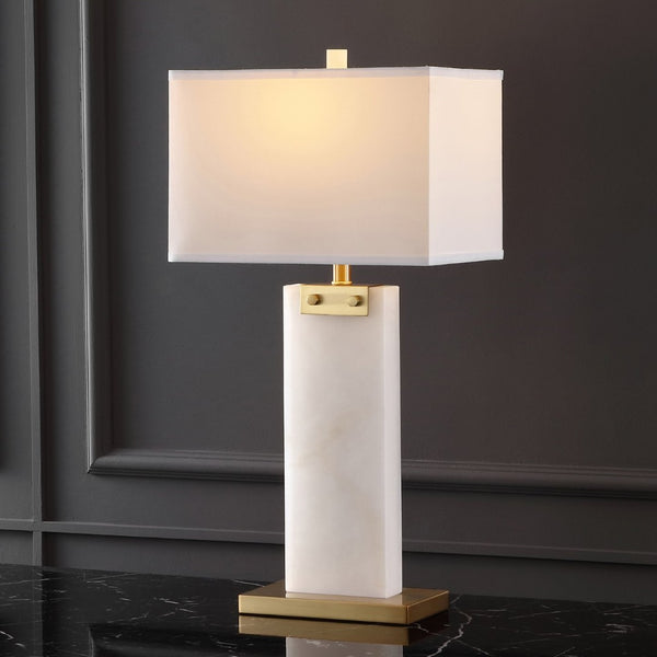 Safavieh MORGEN Alabaster Table Lamp – Elegant Spanish Design with Soft Illumination for Every Room Decor Gold / White CTL1030B