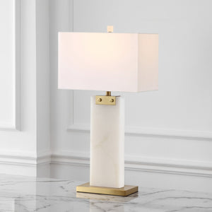 Safavieh MORGEN Alabaster Table Lamp – Elegant Spanish Design with Soft Illumination for Every Room Decor Gold / White CTL1030B