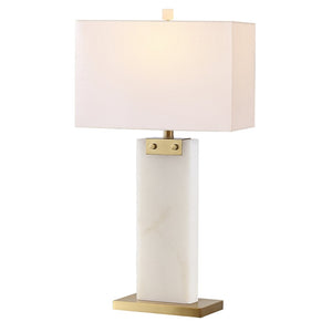 Safavieh MORGEN Alabaster Table Lamp – Elegant Spanish Design with Soft Illumination for Every Room Decor Gold / White CTL1030B