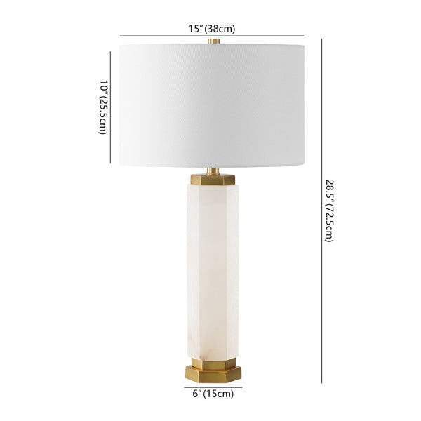 Safavieh LYNSEY Alabaster Table Lamp – Luxurious Gold & White Design for Elegant Ambient Lighting in Any Room CTL1031A