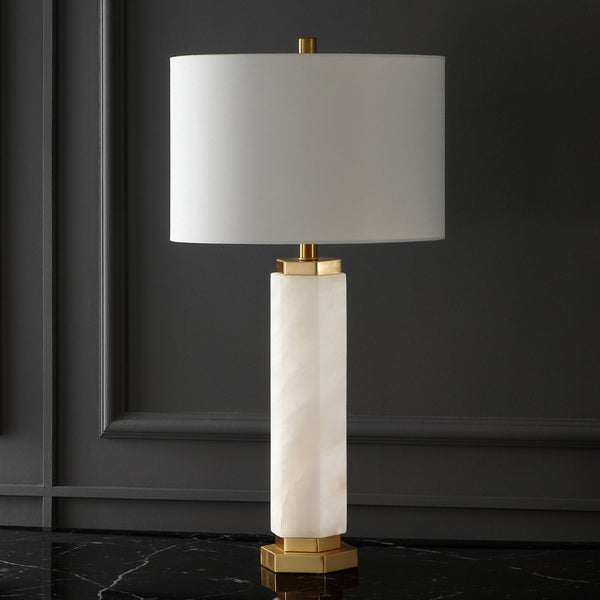 Safavieh LYNSEY Alabaster Table Lamp – Luxurious Gold & White Design for Elegant Ambient Lighting in Any Room CTL1031A